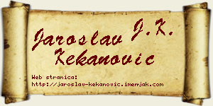 Jaroslav Kekanović vizit kartica